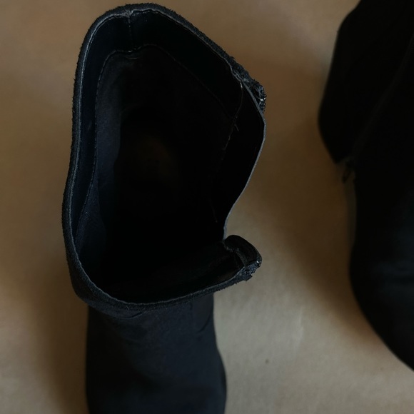 Black suede high heeled ankle boots | Size 7 - Picture 11 of 14